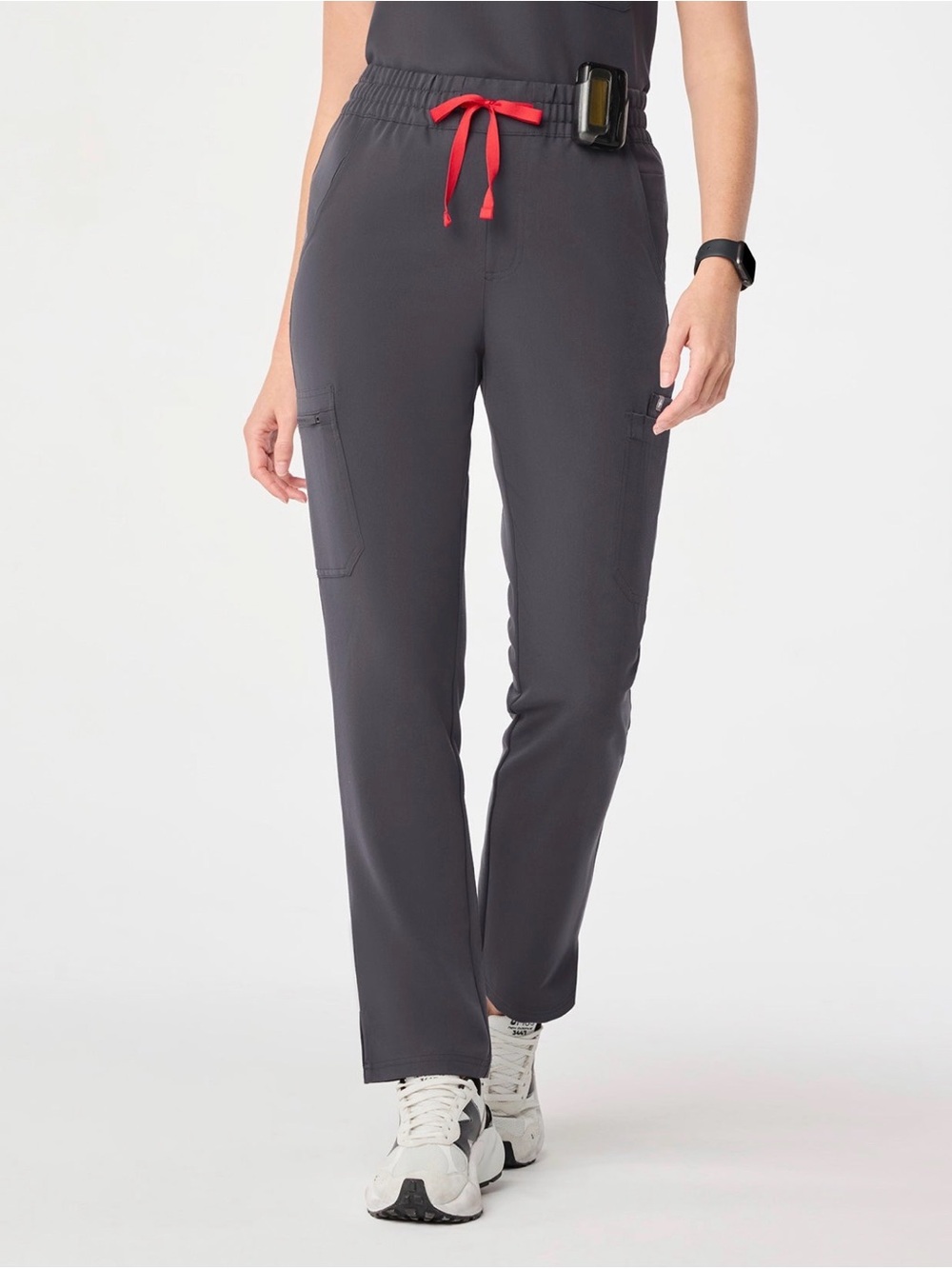 Women's Charcoal Dowa High Rise Straight Leg Scrub Pants